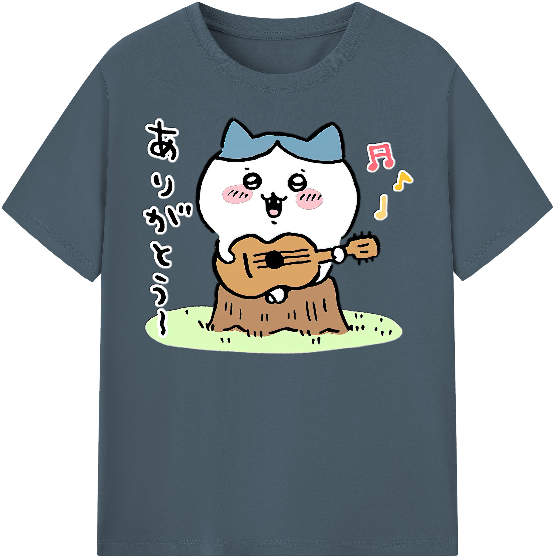 （画像用） ちいかわ ハチワレ Chii-kawa hachiware 綿100％半袖Tシャツ（フロントプリント）